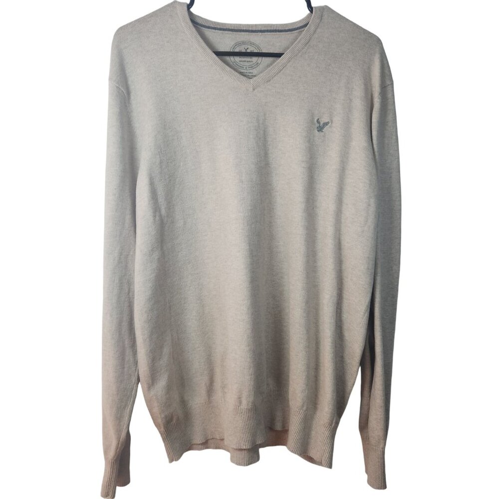 American Eagle 100% Cotton Prep Fit Lightweight V-Neck Sweater (Size XL/TG)